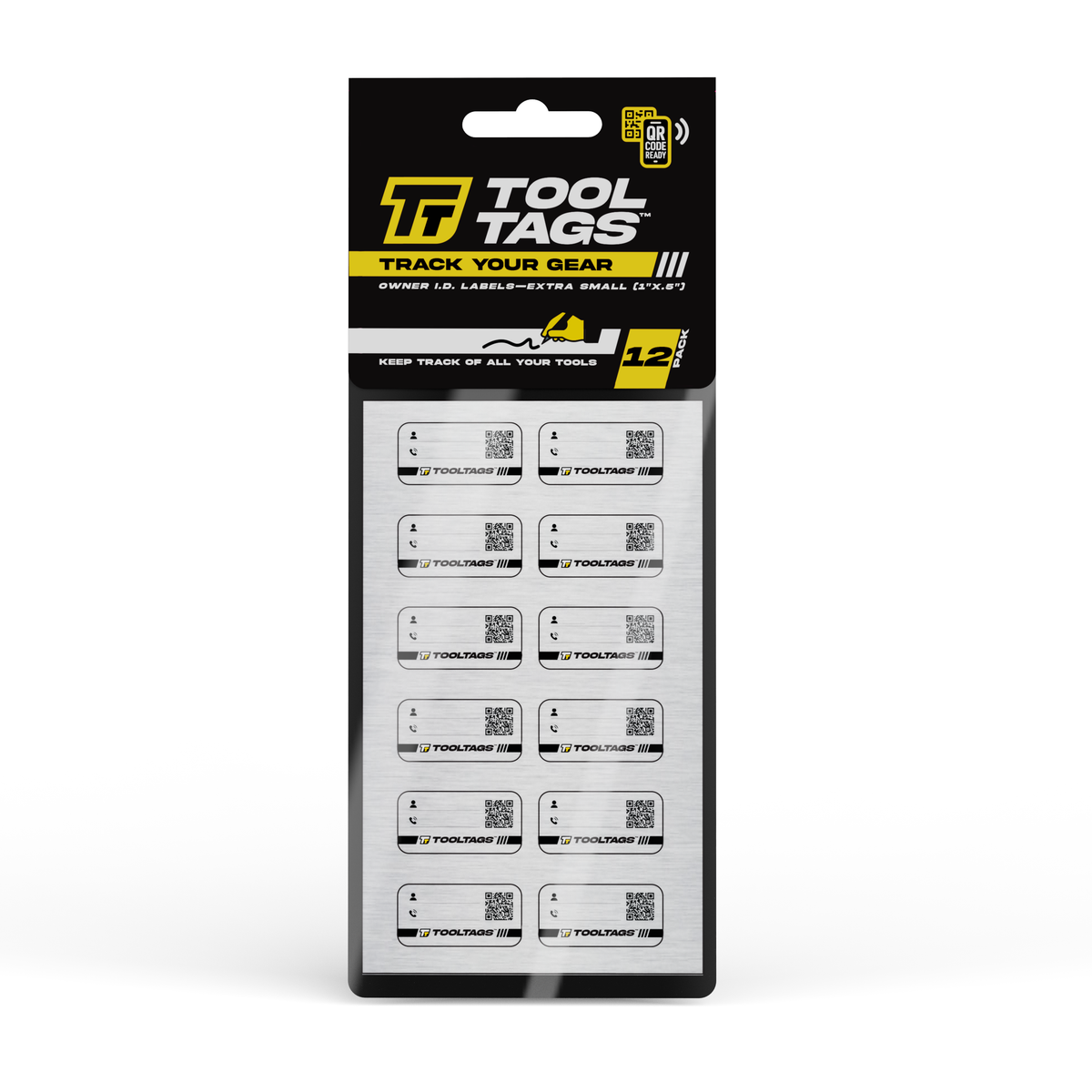 ToolTags - Asset Tags - QR Code Technology - Extra Small - .5&quot; x 1&quot; (Copy)