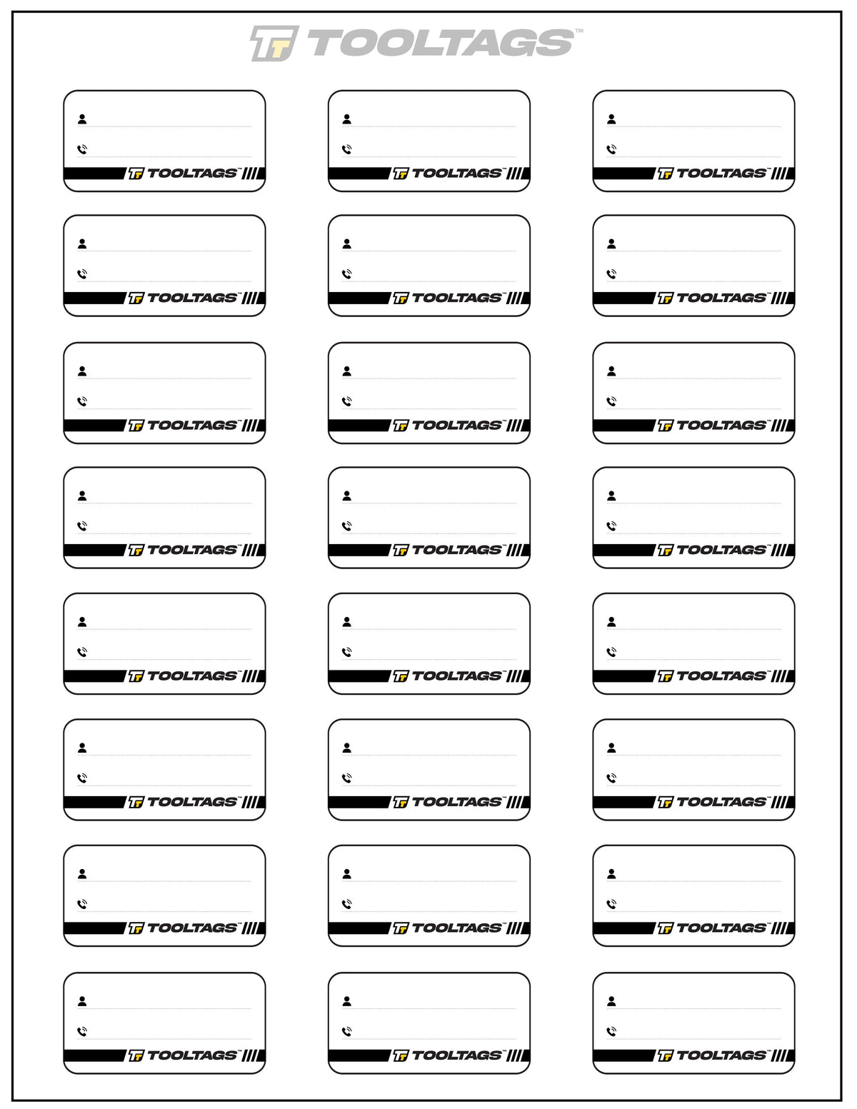 [DOWNLOADABLE ] 8.5 x 11 - Write-On Tags - Medium- 24 Labels (1&quot; x 2&quot;)