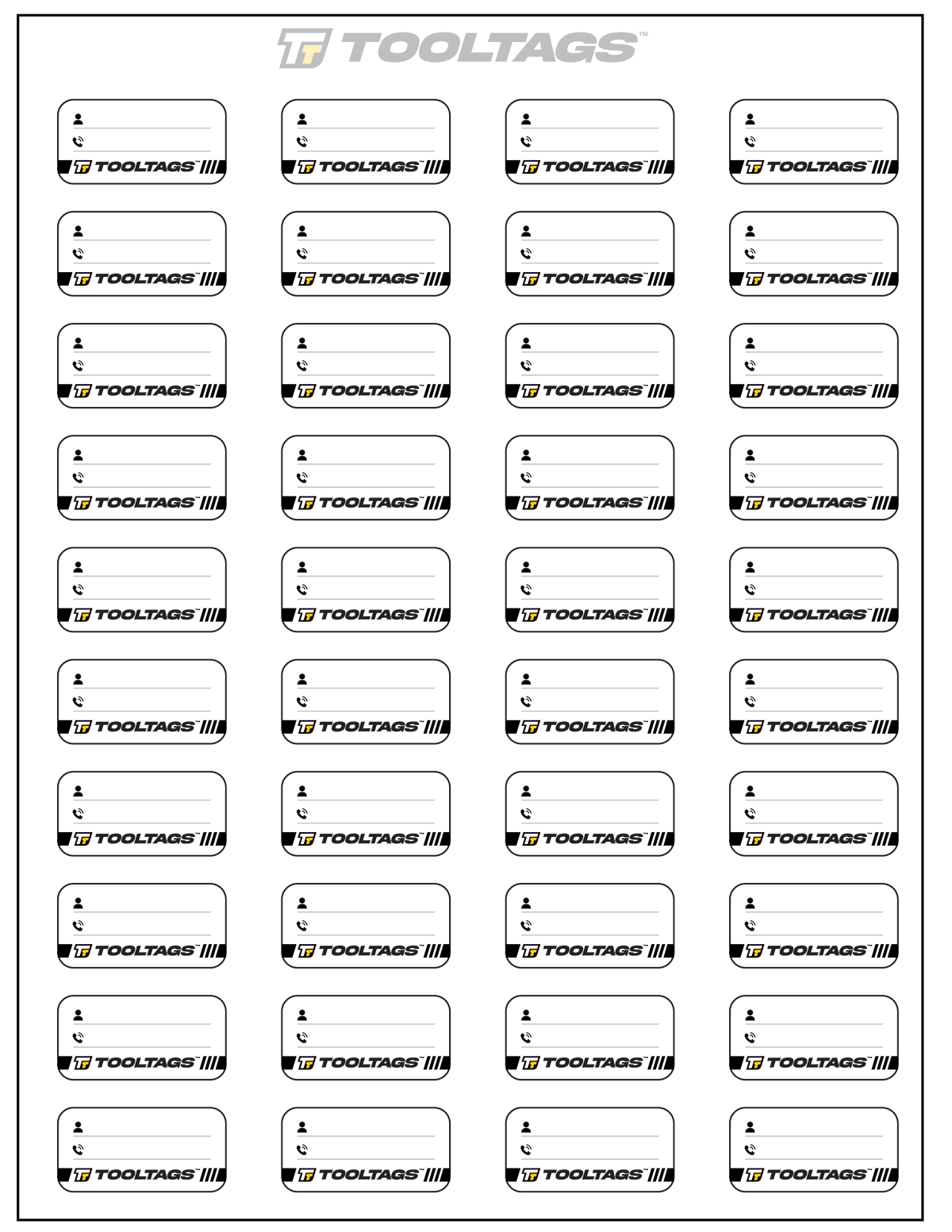 [DOWNLOADABLE ] 8.5 x 11 - Write-On Tags - Small - 40 Labels (.75&quot; x 1.5&quot;)